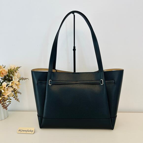 Michael Kors Purse Reed Large Logo Tote Bag Black MK - Picture 4 of 8